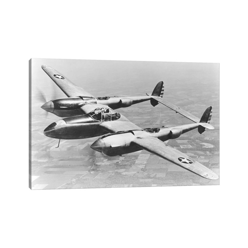 A Test Flight Of The YP-38 Service Test Fighter Aircraft by Stocktrek Images - Wrapped Canvas Print
