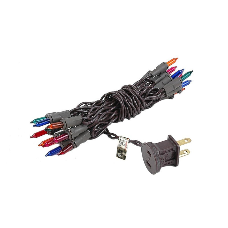 Mini-chaîne 20 ampoules pour l’extérieur 8,5' Pitman, Rouge / vert, Brun