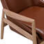 Fauteuil d'appoint rembourré en similicuir de polyuréthane, fauteuil d'appoint de style moderne Mid-Century avec structure en bois massif, fauteuil de lecture avec dossier haut pour le salon