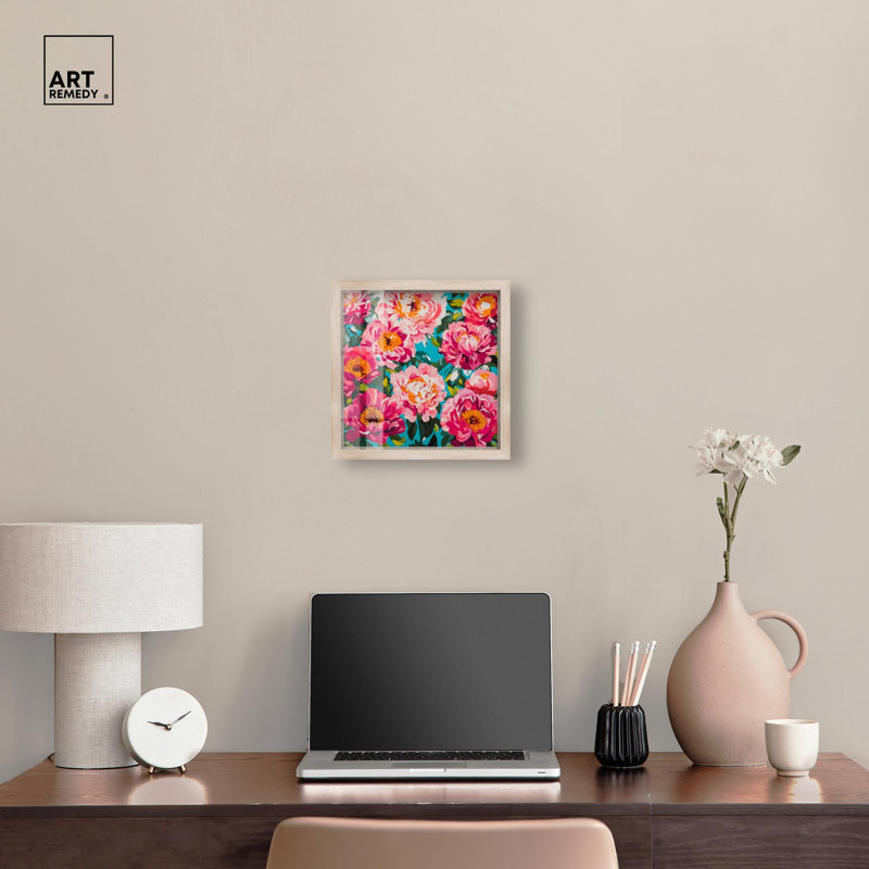 «Maximalist Bloom Shadowbox Print» par Art Remedy, H 13 po x l 13 po, Crème, crème