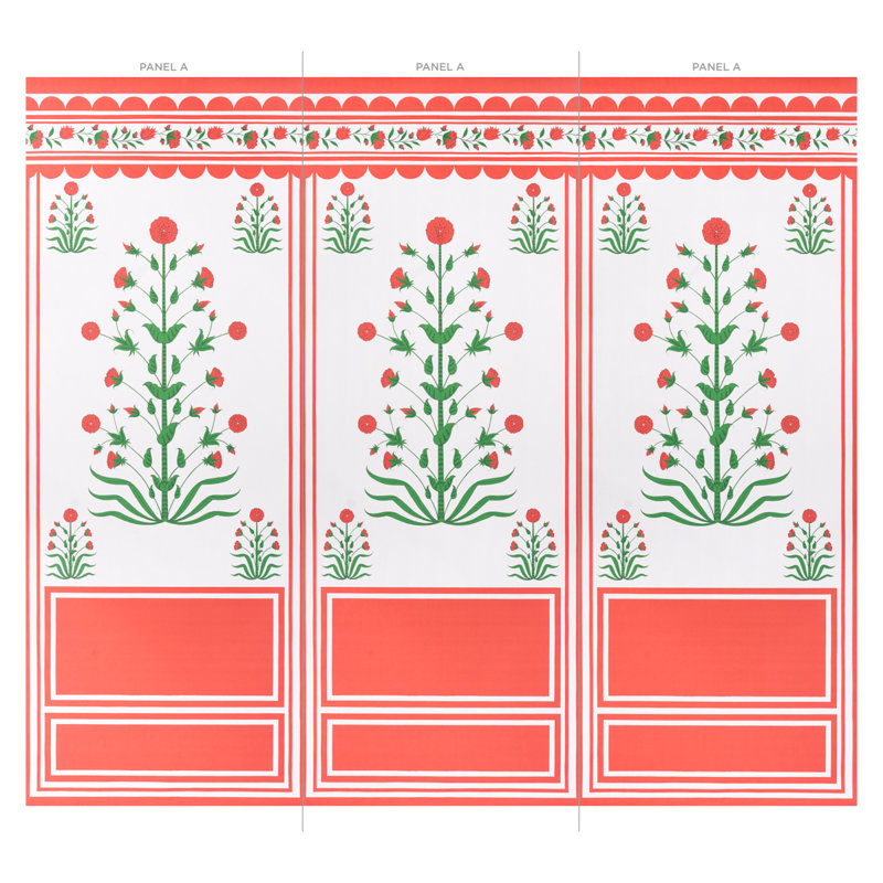 Schumacher x Marie-Anne Oudejans Royal Poppy Panel A, Red