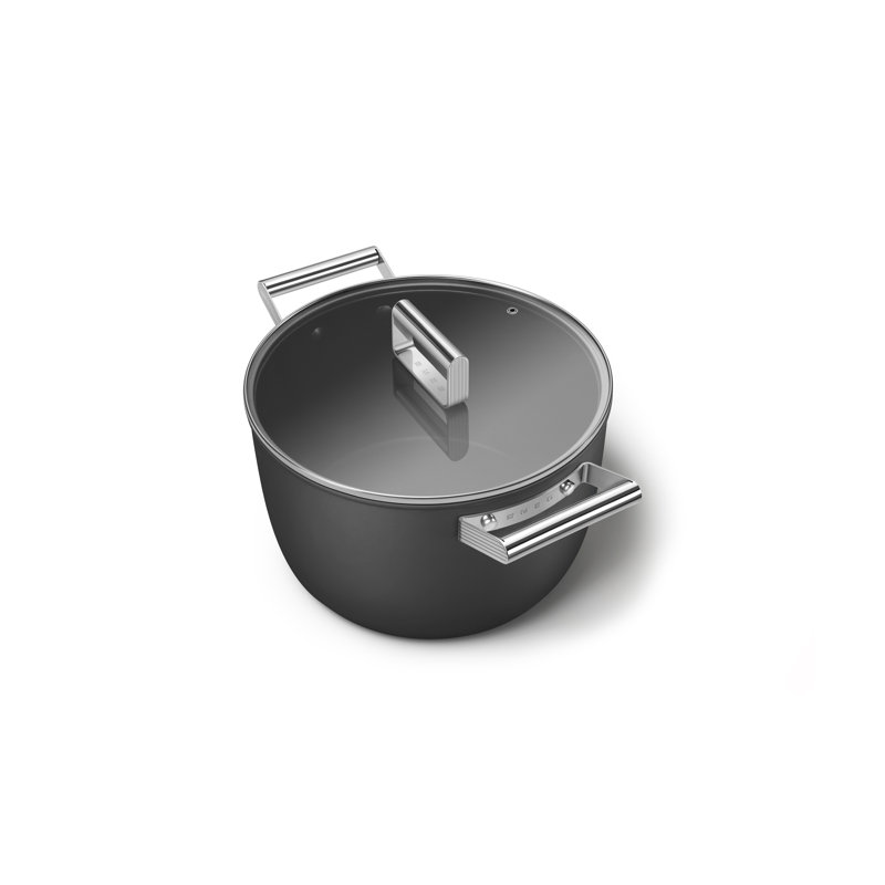 SMEG Casserole Dish w/ Lid, Black, 8.1365 qt.