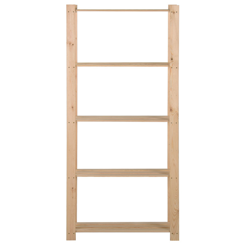 Marks 170cm H x 80cm W Solid Wood Standard Bookcase