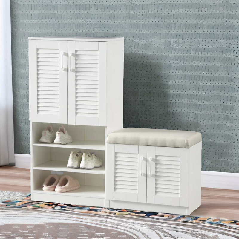 Armoire à chaussures multifonctionnelle, Blanc