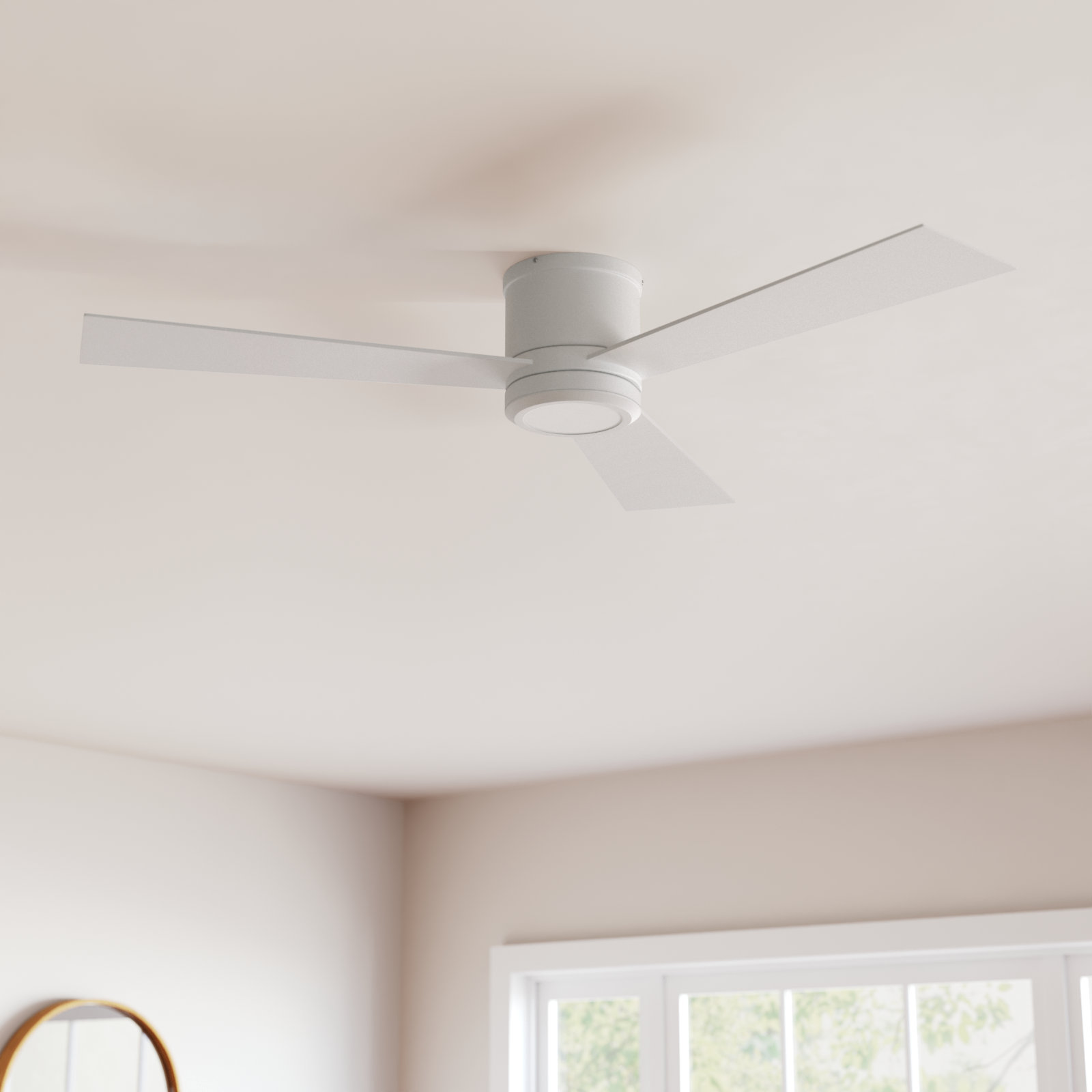 Rodrick 3 Blade Ceiling Fan with LED Light Kit, 42 inches, Matte White