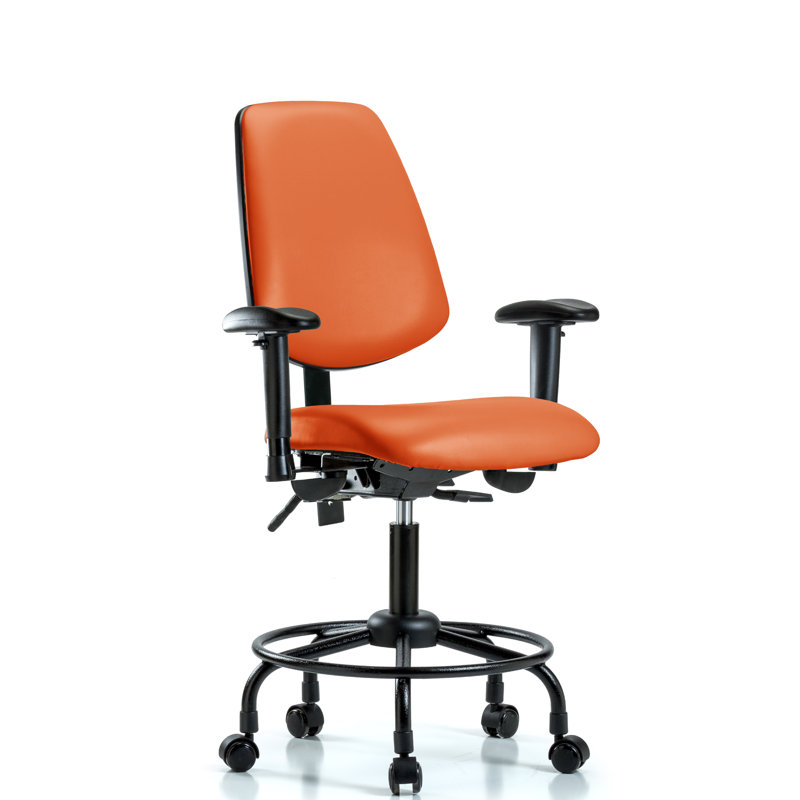 Chaise de dessinateur Amira, Roulettes, Inclus, Orange