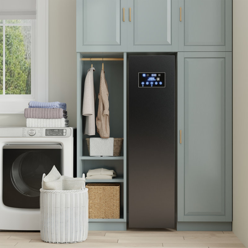 Equator Steam Dryer Closet Remove Wrinkles Sanitize Deodorize Refresh Slim110v, Black