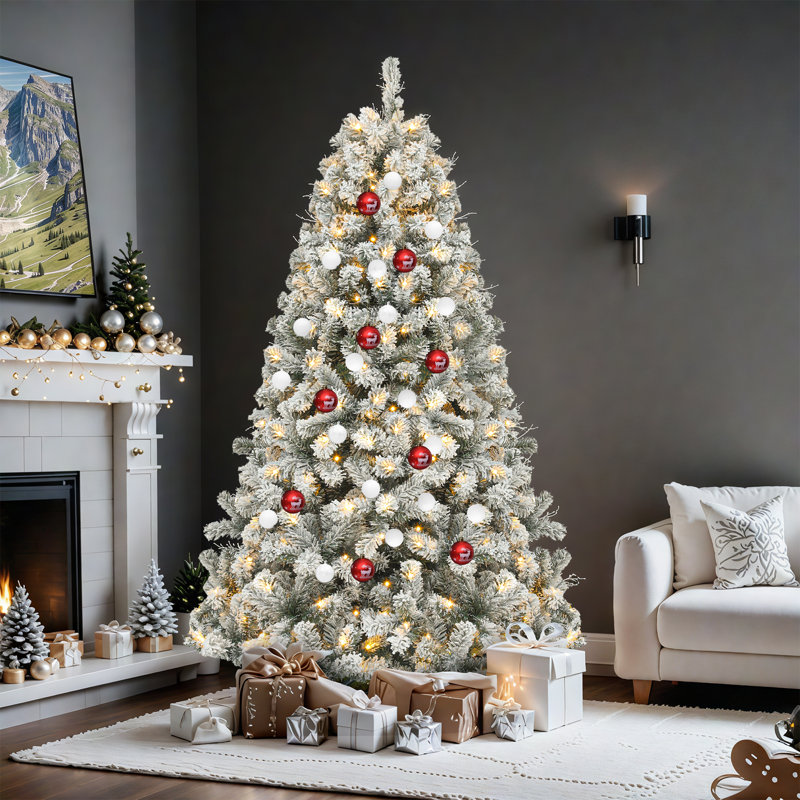Arbre de Noël enneigé 9 pi, H 9 pi