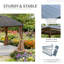 Pavillon de jardin avec toit rigide 10 pi x 13 pi avec rideaux, moustiquaire, pavillon avec toit en acier