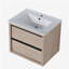 Lavabo de salle de bain 24 pouces avec 2 tiroirs, lavabo en céramique blanche