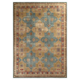 Distressed Homage Hand Knotted Wool Geometric Area Rug