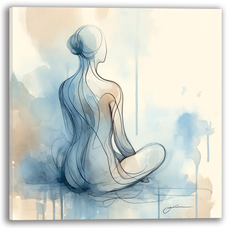 " Serenity Abstract Figure " on Canvas, 30" H x 30" W x 1.5" D