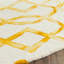 Tapis jaune en laine touffeté à la main à motif géométrique-787951815