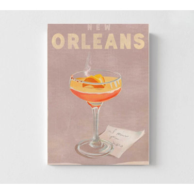 Impression d'art cocktail: Scène de bar de la Nouvelle-Orléans - encadrée ou non