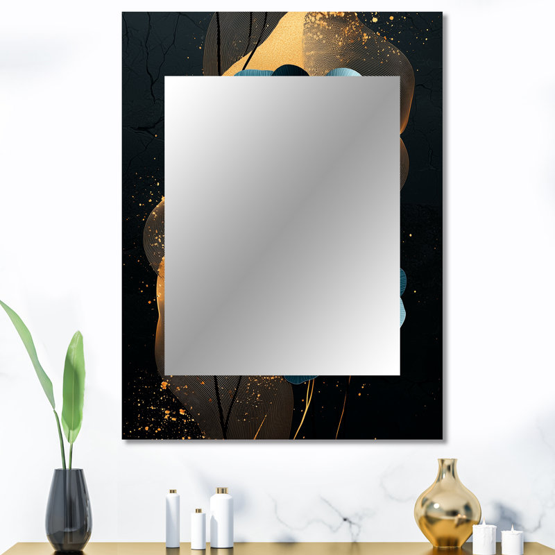 Aqua Golden Fragile Beauty Of Poppies - Poppies Decorative Mirror, Traditional Wall Mirror, Printed Metal Art, 40" x 30"