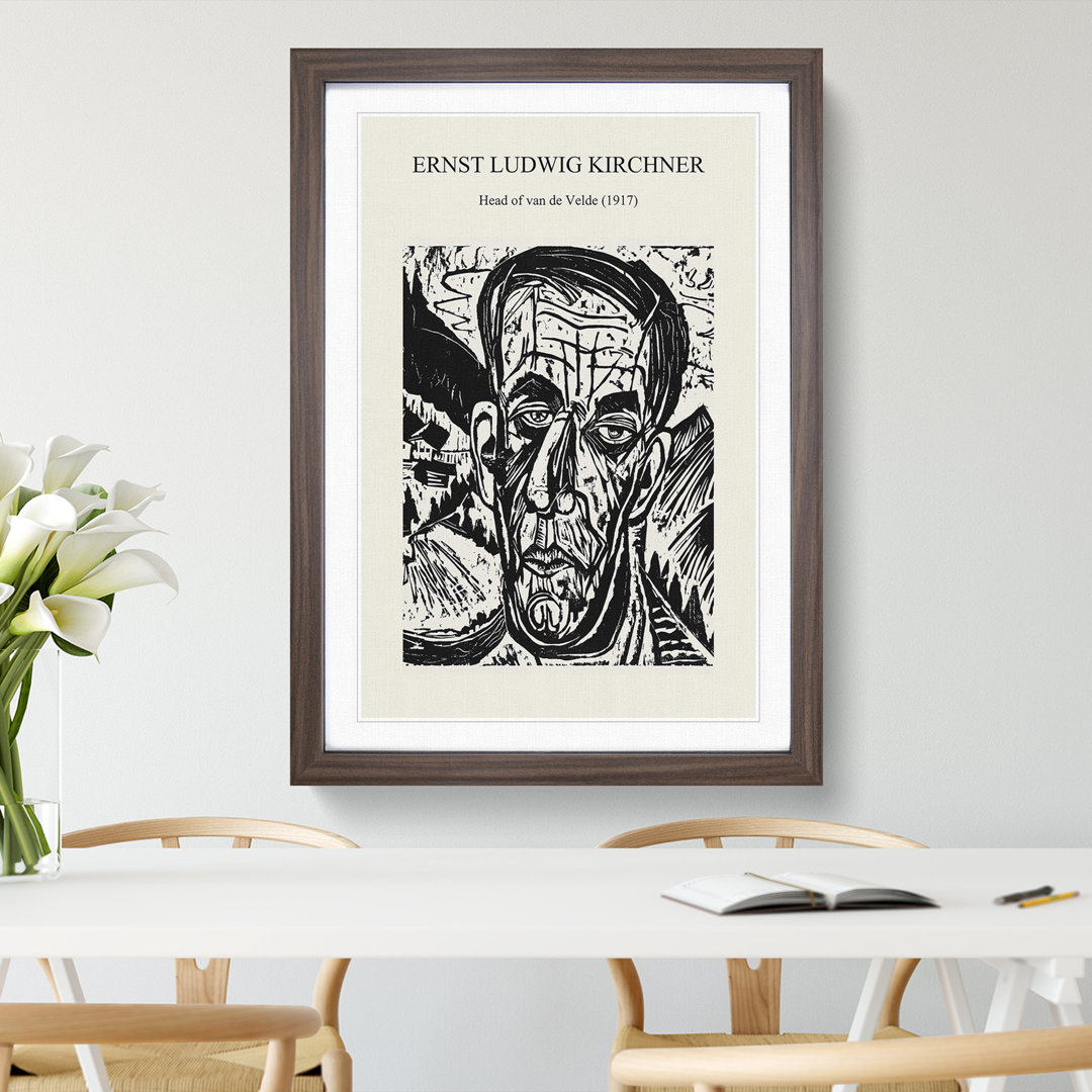 Head of Van De Velde by Ernst Ludwig Kirchner - Picture Frame Painting