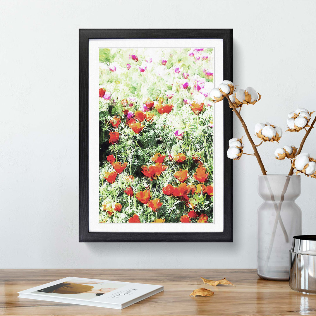 Poppy Field in Abstract - Picture Frame Graphic Art Print