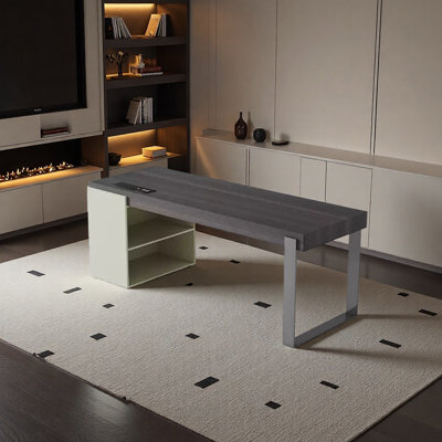Premium Smoked Wood Veneer Desktop Desk
