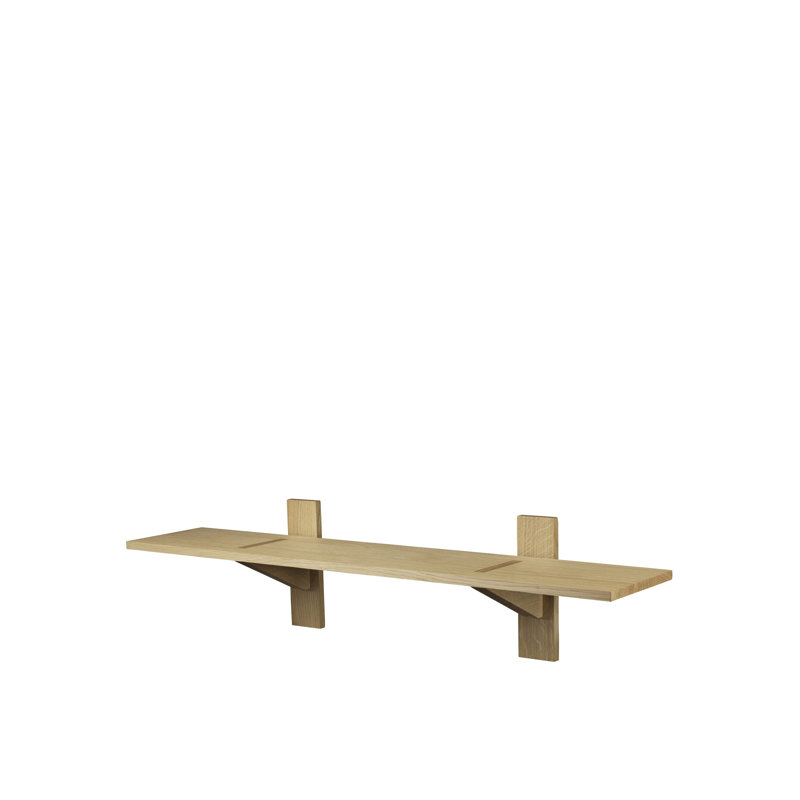 B100 Oak Tiered Shelf, 9.45" H x 39.37" W x 8.88" D