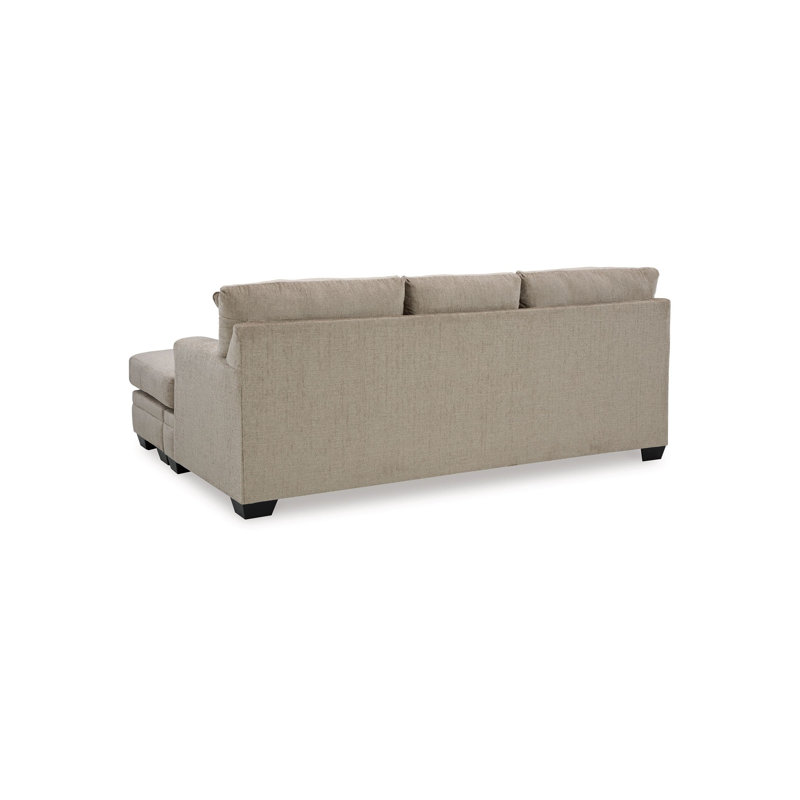 Ead Sectional Sofa Chaise, 4 Pillows, Polyester, Taupe Brown Polyester Blend, Reversible