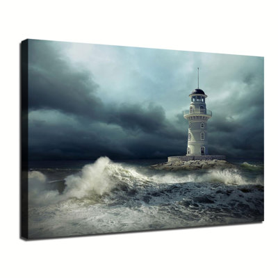 Affiche d'art mural «Phare orageux»