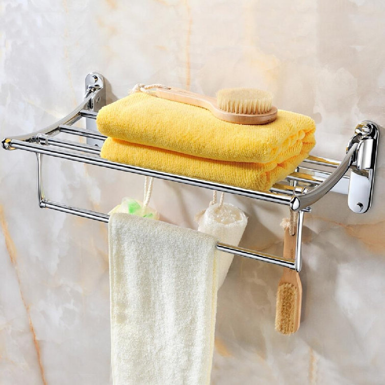 Rebrilliant Jisselle Metal Bracket Shelf with Towel Bar - Wayfair Canada