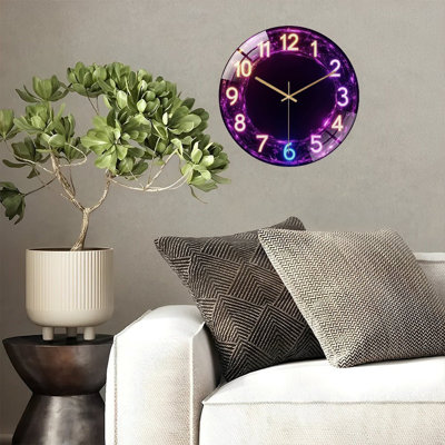 Horloge murale en verre Neon