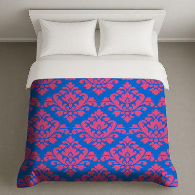 Housses de couette à motif damassé rose