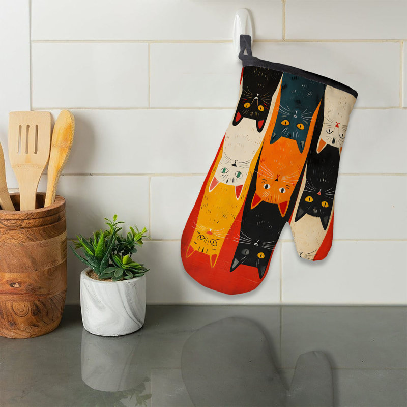 Painted Paws Oven Mitt Cotton Twill