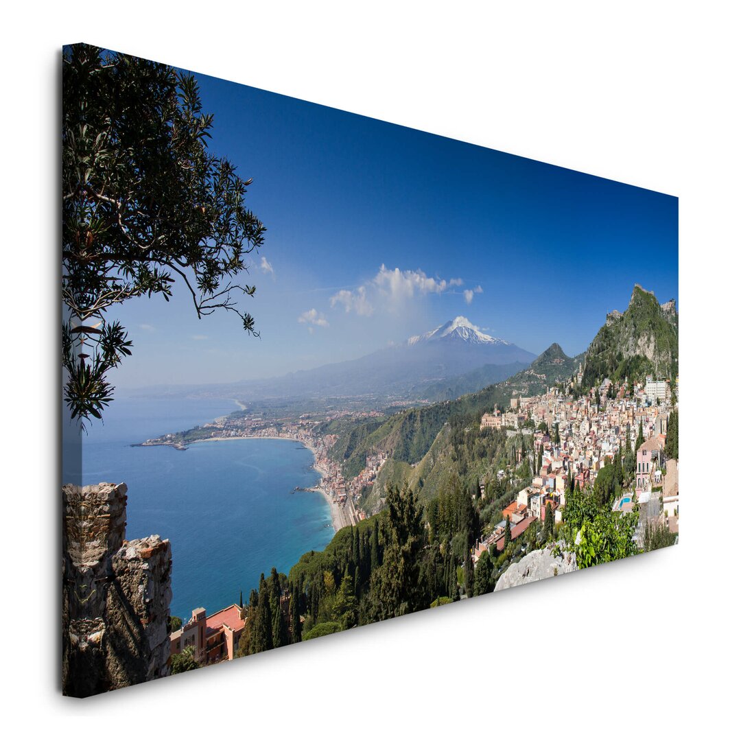 Leinwandbild Panorama von Taormina