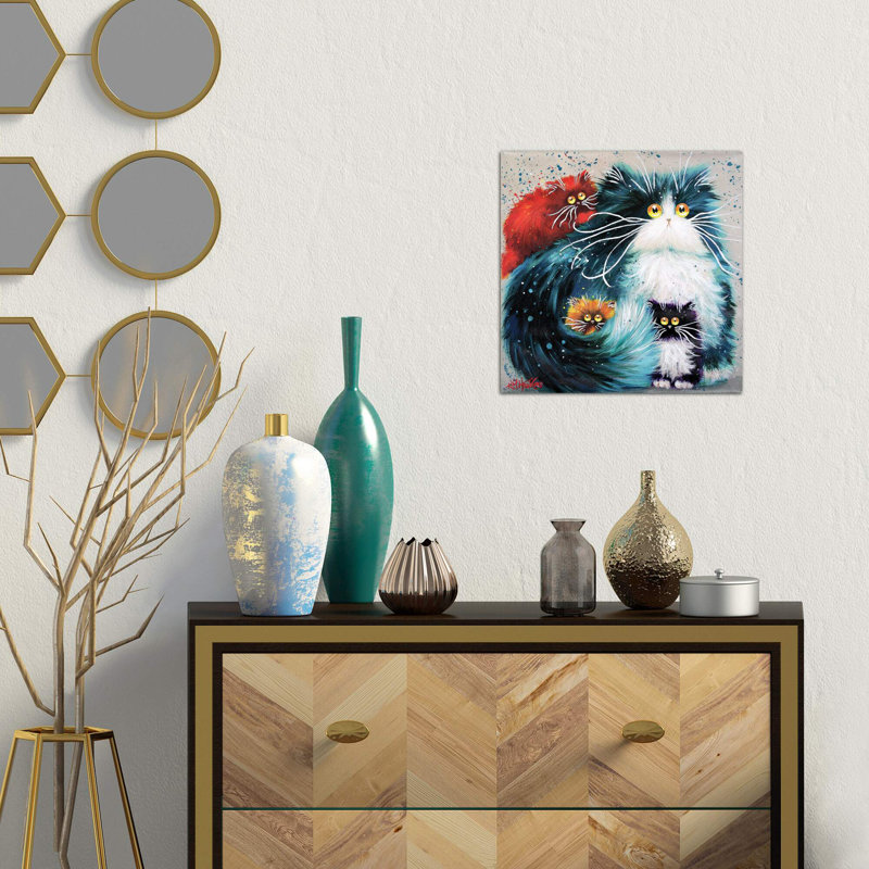 Purrenting - Wrapped Canvas Painting, 66.04 cm H x 66.04 cm W x 1.91 cm D