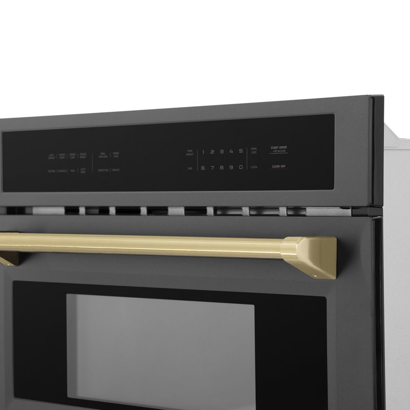 29.75" 1.6 cu ft. 1000 - Watt Convection Built-In Microwave with Sensor Cooking in Black Stainless Steel, Champagne Bronze