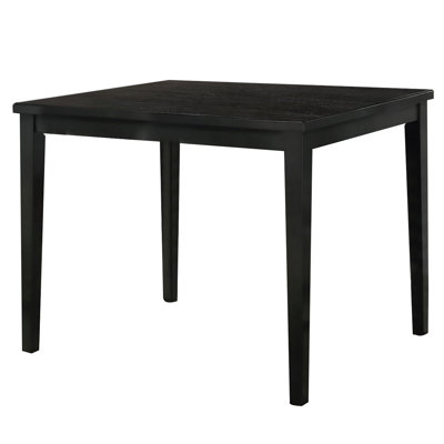 Heni Counter Height Table, 48 Inch Rectangular Top, Dark Walnut Brown by Benjara