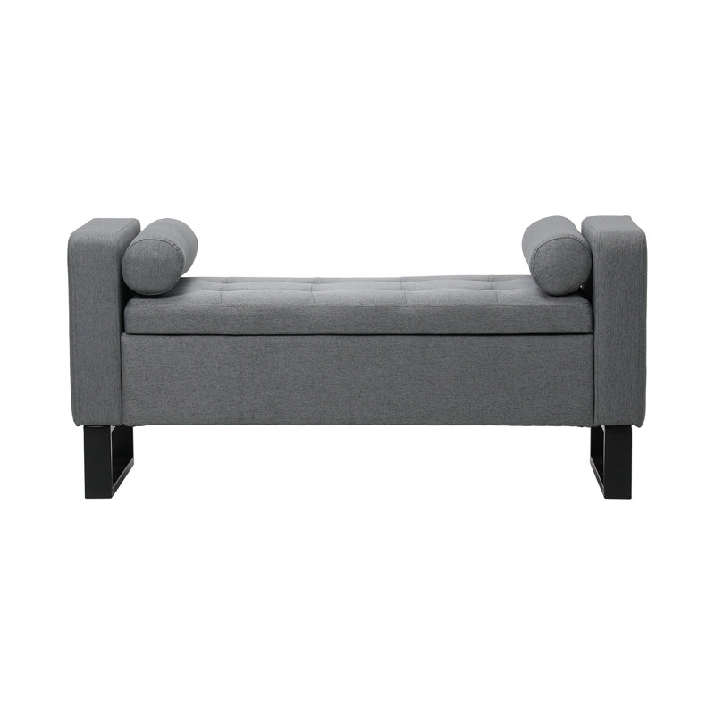 Linen Upholstered Storage Bench