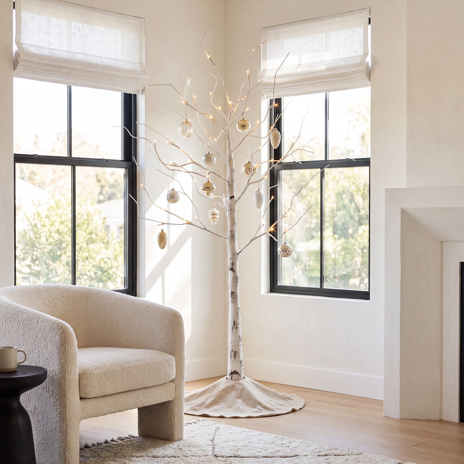 4' Pre-Lit Birch Tree with LED Lights