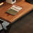 Nut-brown + Black Rectangular Solid Wood + Iron desk-1777695659