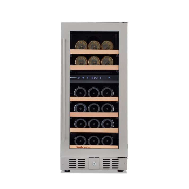 Wine Enthusiast Dual Zone 15'' Built-In 26 Bottle Wine Refrigerator