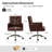 Auric Mid-Century Modern 23" W Leather Height-Adjustable Swivel Office Chair with Button Design-779435319