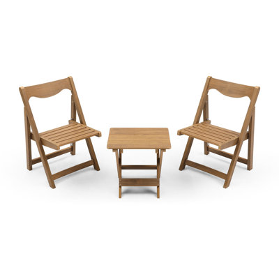 Hips Material Patio Bistro With 2 Chairs And Rectangular Table, Finish For Balcony Outdoor Comprised Of Use