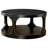 Antique Black Solid Wood Round Coffee Table With Storage