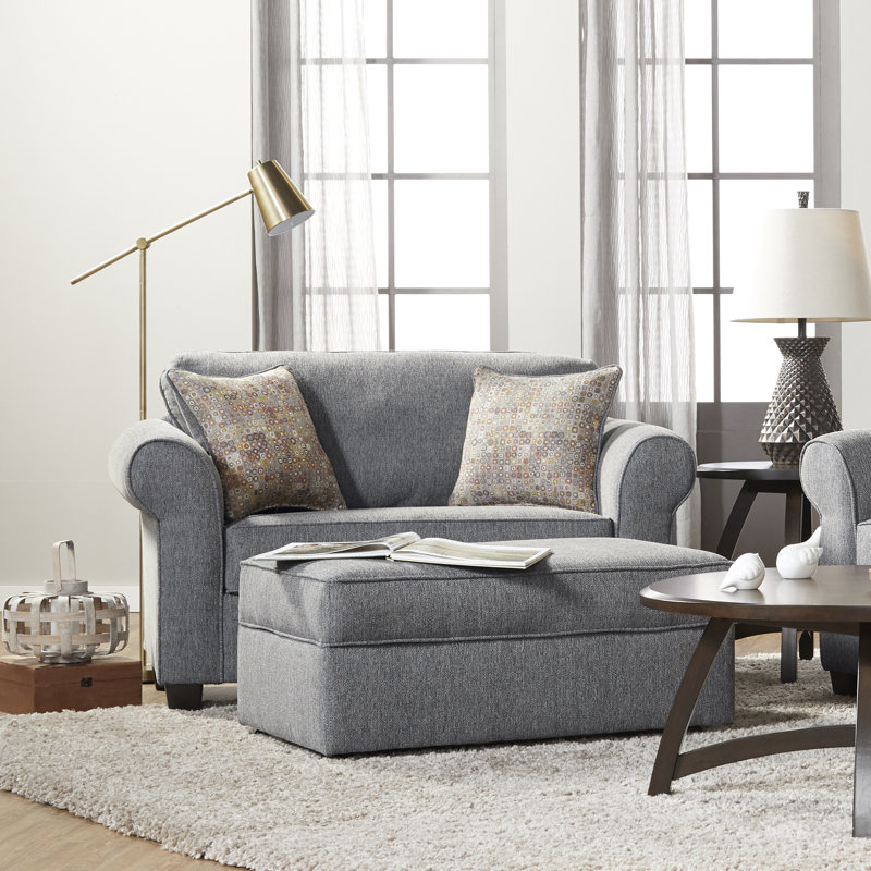 Aian Upholstered 57'' Sleeper Sofa, Tully Blue Polyester