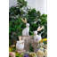 Figurine de lapin blanc en magnésium avec oreilles en fer doré