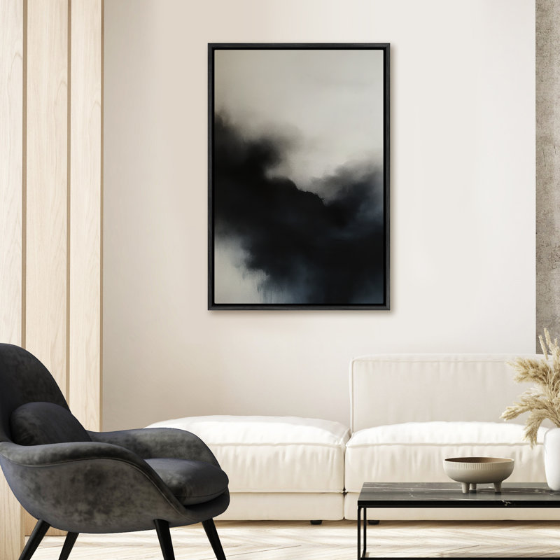 Art mural encadré abstrait rétro antique classique pour chambre à coucher, H 24 po x l 16 po, Noir