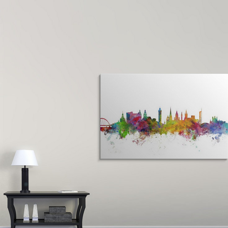 «Francy Glasgow Écosse Skyline» par Michael Tompsett, impression, H 12 po x l 18 po x P 1,5 po, Toile