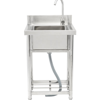 Évier utilitaire en acier inoxydable 16 x 13 8,7 po, 1 compartiment, pour le garage, le restaurant, la cuisine, la lessive, l'oxydation et le drainage