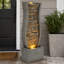 Grande fontaine murale en pierre avec lumières chaudes, fontaine de jardin en résine 47,24 "