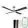 Santorini Smart 4-Blade 52in Ceiling Fan 2700K-6000K CCT Selectable LED Light Kit with Remote Control in Brushed Nickel with Reversible Blades Weathered Wood or Ebony Works With iOS or Android App