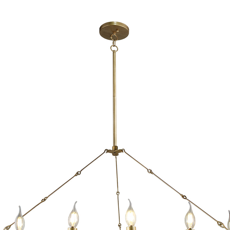 Lustre en roue de chariot à 24 lumières de style bougie Marchelle