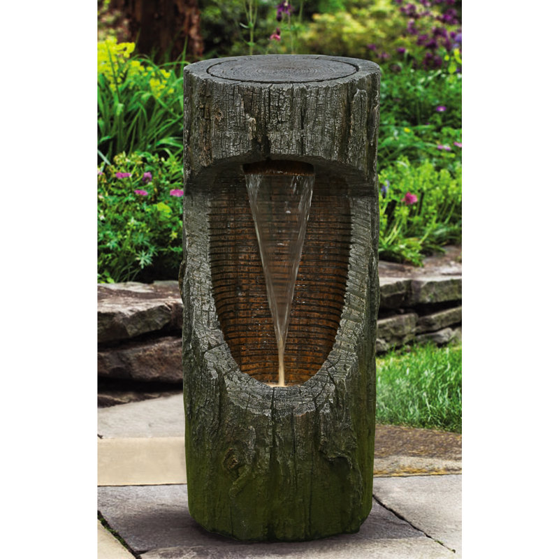 Fontaine à bûches en résine avec lumière DEL