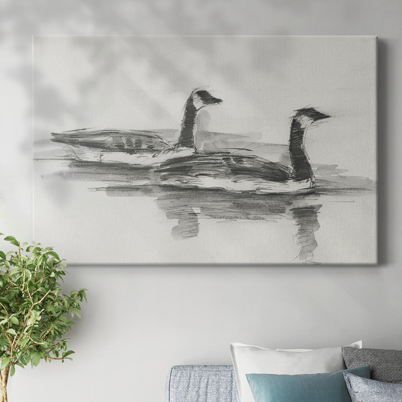 Geese Study I-Gallery Wrapped Canvas, 18" H x 27" W